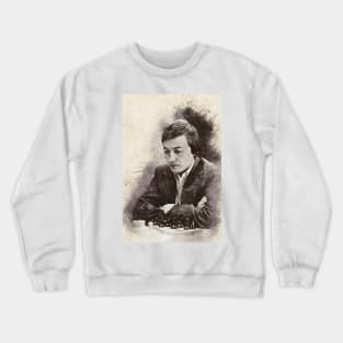 Anatoly Karpov ✪ The Legend ✪  Aesthetic Watercolor Portrait of a chess master Crewneck Sweatshirt